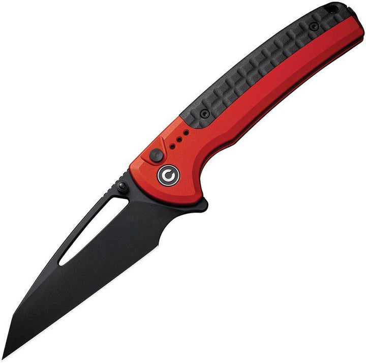 Civivi Sentinel Strike Button Lock Red Aluminum Black Reverse Tanto K110 - Knives.mx