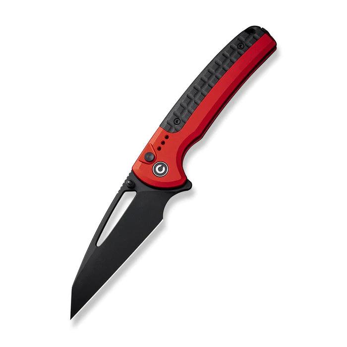 Civivi Sentinel Strike Button Lock Red Aluminum Black Reverse Tanto K110 - Knives.mx