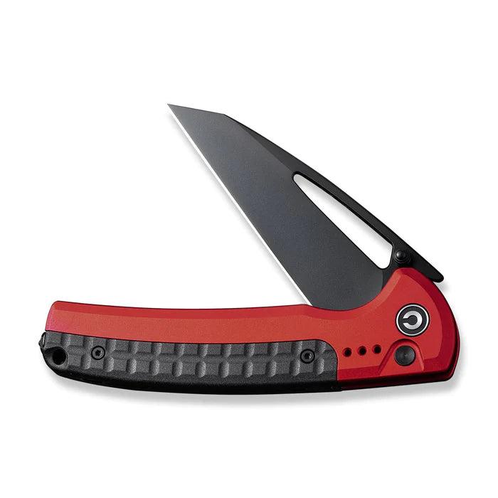 Civivi Sentinel Strike Button Lock Red Aluminum Black Reverse Tanto K110 - Knives.mx