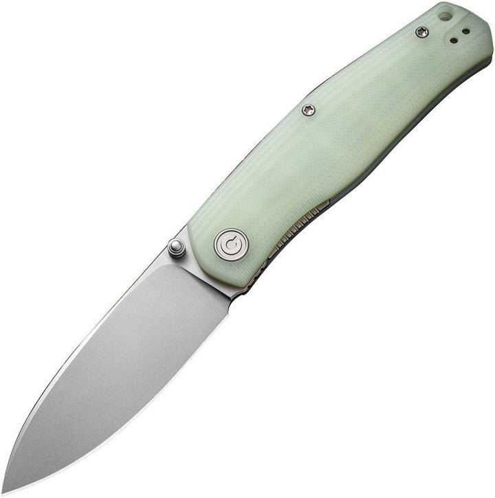 Civivi Sokoke Nested Liner Lock Natural Jade G10 Drop Point Silver Bead Blasted 14C28N - Knives.mx