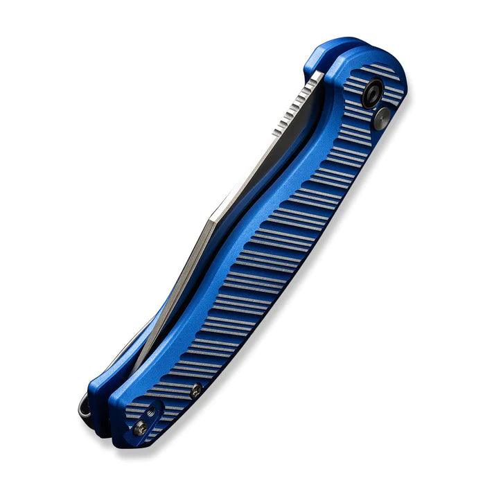 Civivi Stormhowl Button Lock Bright Blue, Satin Flat Aluminum Satin Clip Point Nitro-V - Knives.mx