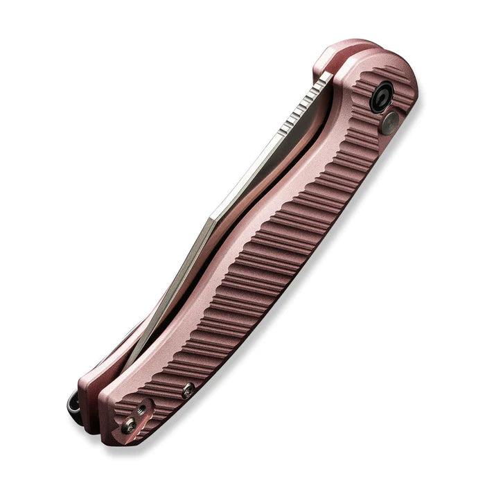 Civivi Stormhowl Button Lock Light Pink Aluminum Satin Clip Point Nitro-V - Knives.mx