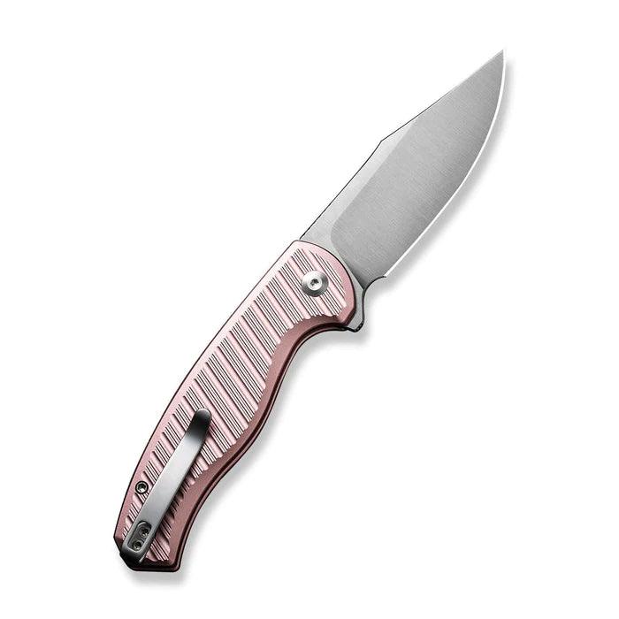 Civivi Stormhowl Button Lock Light Pink Aluminum Satin Clip Point Nitro-V - Knives.mx