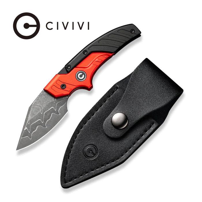 Civivi Typhoeus Dagger Red & Black Aluminum Damascus - Knives.mx