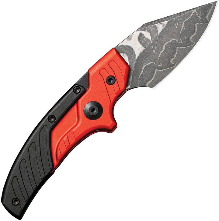 Civivi Typhoeus Dagger Red & Black Aluminum Damascus - Knives.mx