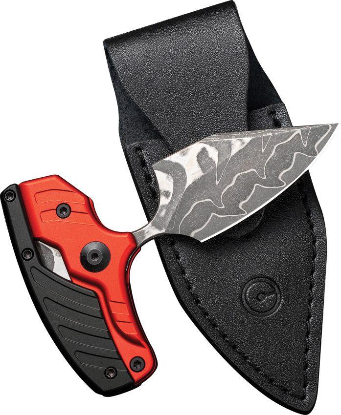 Civivi Typhoeus Dagger Red & Black Aluminum Damascus - Knives.mx