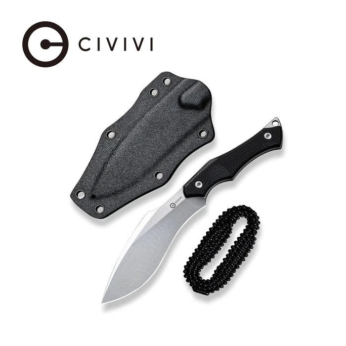 Civivi Vaquita II Neck Knife Black G10 Satin Kukri Nitro V - Knives.mx