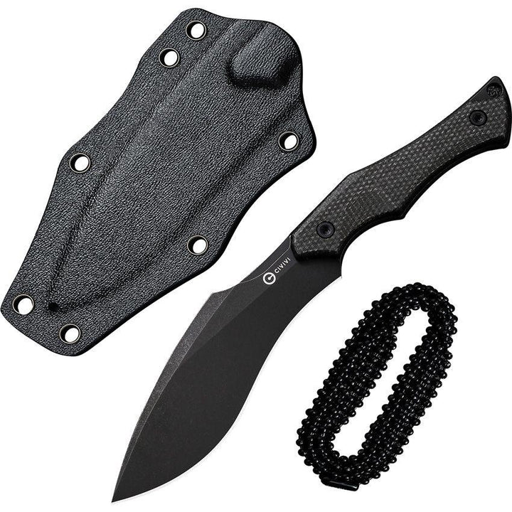 Civivi Vaquita II Neck Knife Dark Green Micarta Black Stonewash Kukri Nitro V - Knives.mx