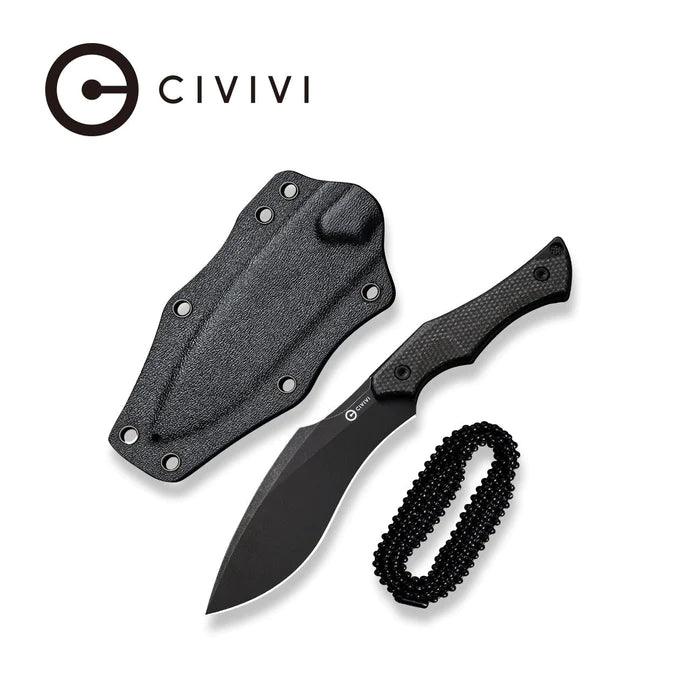 Civivi Vaquita II Neck Knife Dark Green Micarta Black Stonewash Kukri Nitro V - Knives.mx