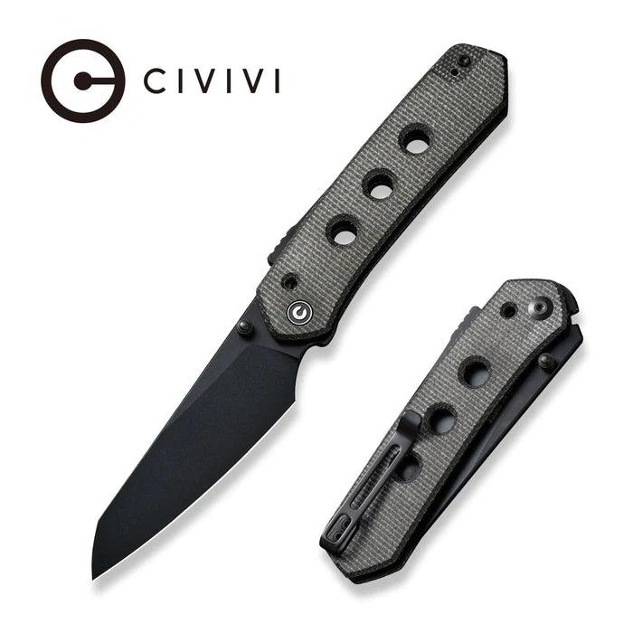 Civivi Vision FG Superlock Dark Green Canvas Micarta Black Reverse Tanto Nitro-V - Knives.mx