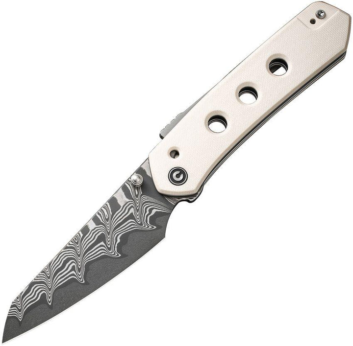 Civivi Vision FG Superlock Ivory G10 Reverse Tanto Damascus - Knives.mx