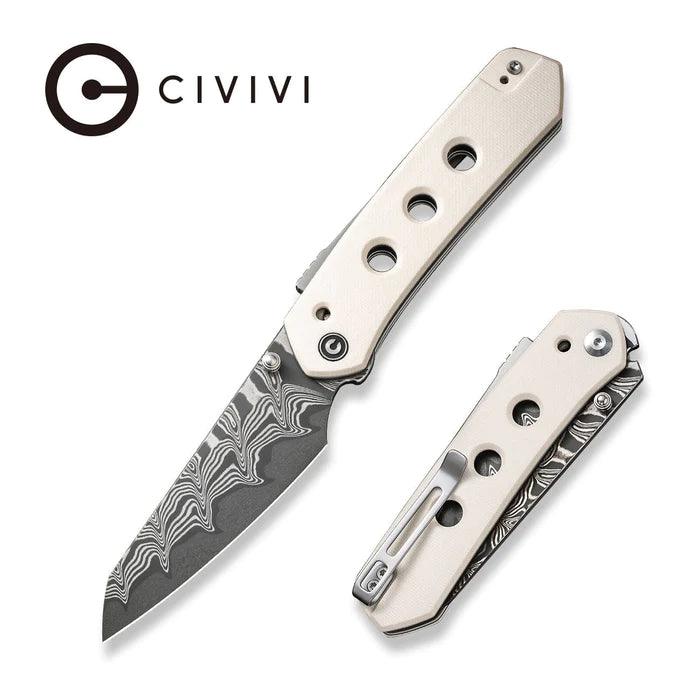 Civivi Vision FG Superlock Ivory G10 Reverse Tanto Damascus - Knives.mx