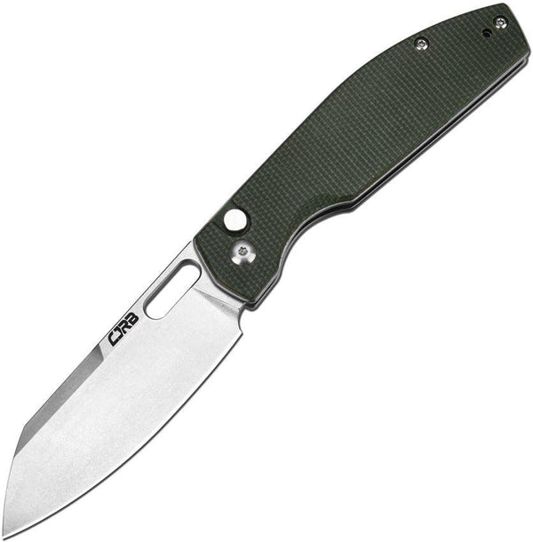 CJRB Ekko Button Lock Green Canvas Micarta Stonewash AR-RPM9 - Knives.mx