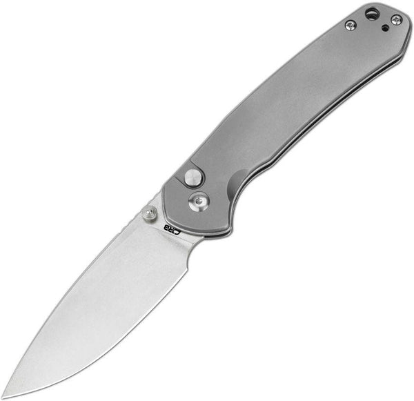 CJRB Pyrite Button Lock Titanium Stonewash Drop Point AR-RPM9 - Knives.mx