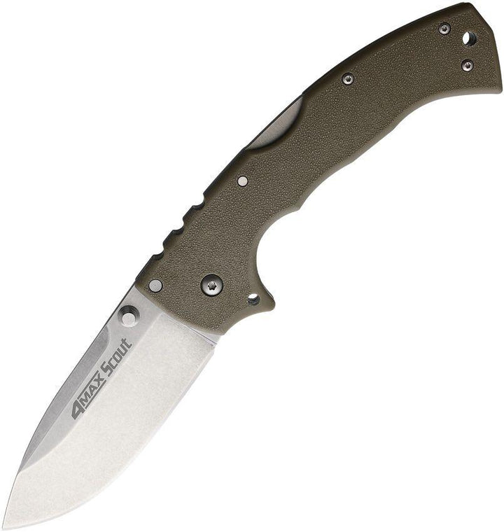 Cold Steel 4-Max Scout Lockback Dark Earth Griv-Ex Stonewash AUS10A - Knives.mx