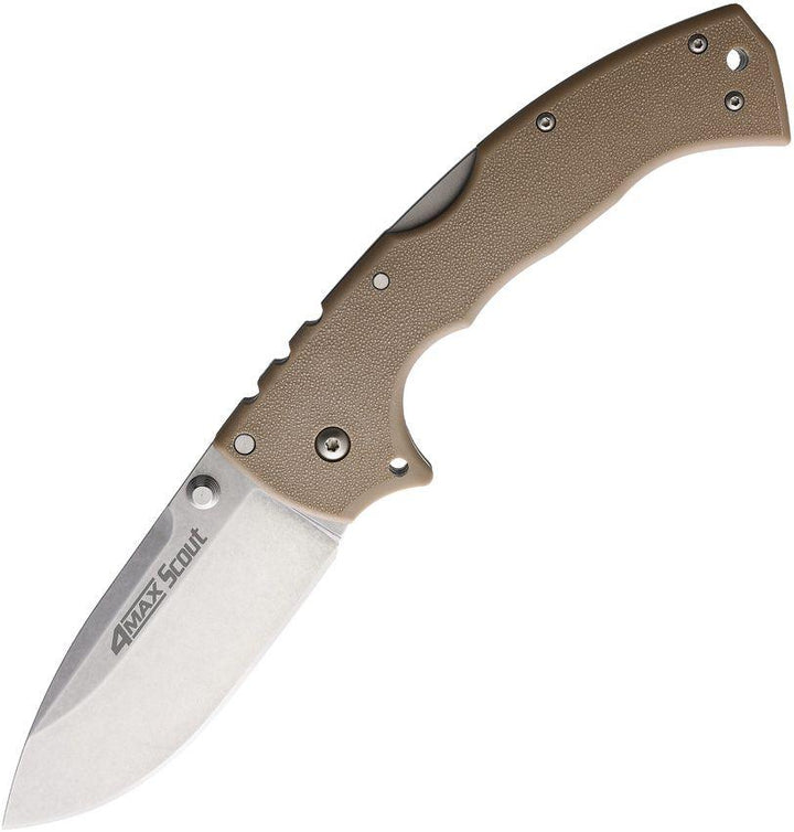 Cold Steel 4-Max Scout Lockback Desert Tan Griv-Ex Stonewash AUS10A - Knives.mx