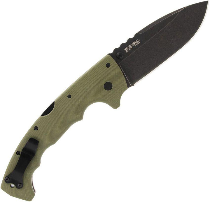 Cold Steel 5 Max Lockback OD Green G10 Black Stonewash Drop Point S35VN - Knives.mx