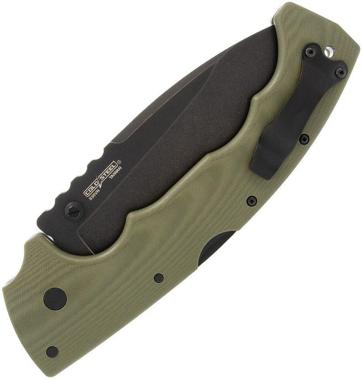 Cold Steel 5 Max Lockback OD Green G10 Black Stonewash Drop Point S35VN - Knives.mx