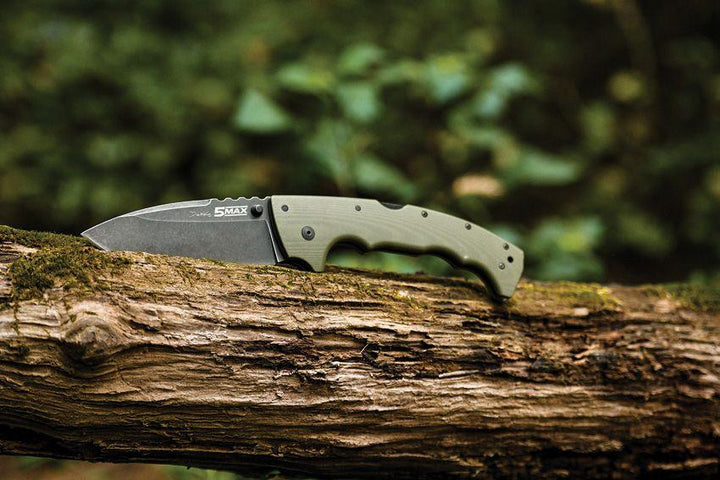 Cold Steel 5 Max Lockback OD Green G10 Black Stonewash Drop Point S35VN - Knives.mx