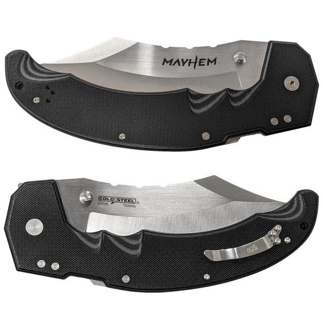 Cold Steel Mayhem Atlas Lock Cleaver Black G10 Satin Clip Point AUS-10A - Knives.mx