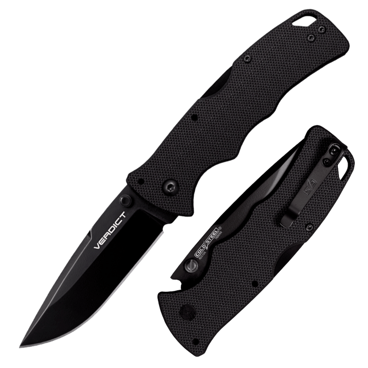 Cold Steel Verdict Lockback Black G10 Spear Point AUS-10A - Knives.mx