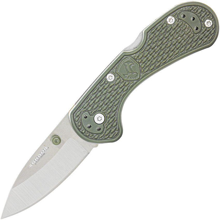 Condor Cadejo Drop Point Folder Army Green Textured Zytel Satin 14C28N Sandvik - Knives.mx