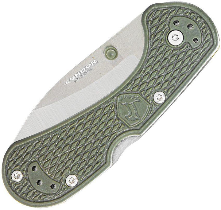 Condor Cadejo Drop Point Folder Army Green Textured Zytel Satin 14C28N Sandvik - Knives.mx