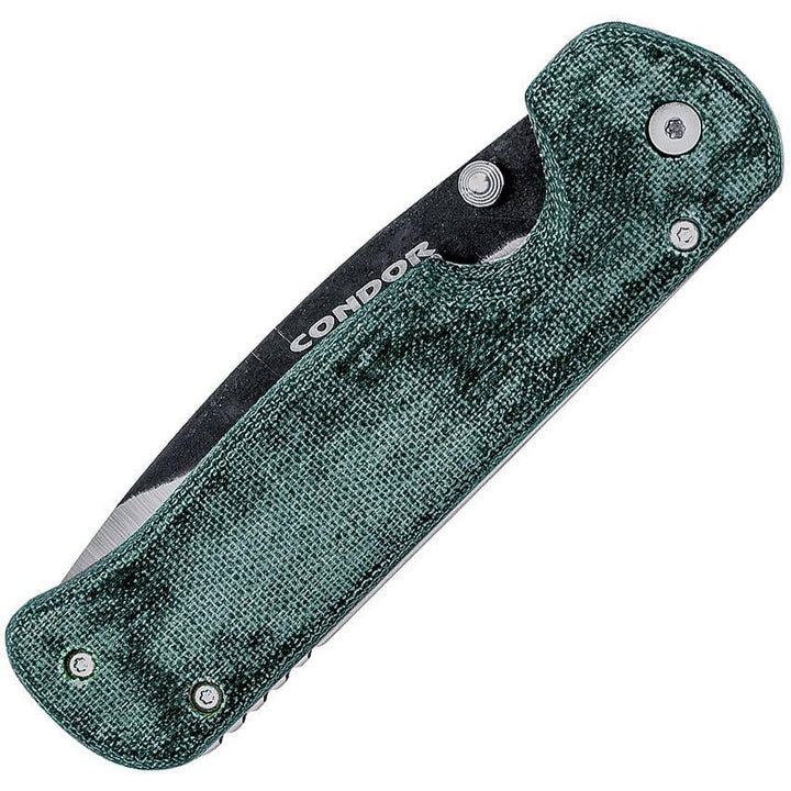 Condor Krakatoa Linerlock Army Green Micarta Natural 1095HC - Knives.mx