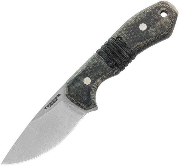 Condor Mountaineer Trail Intent Black Linen Micarta Satin 14C28N Sandvik - Knives.mx