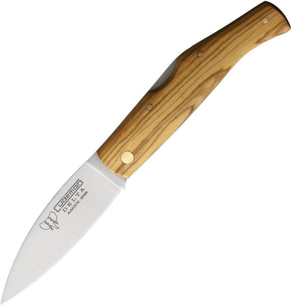 Cudeman Delta Lockback Olive Wood Satin Vanadium Molybdenum Steel - Knives.mx