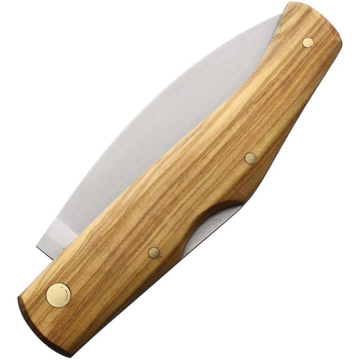 Cudeman Delta Lockback Olive Wood Satin Vanadium Molybdenum Steel - Knives.mx