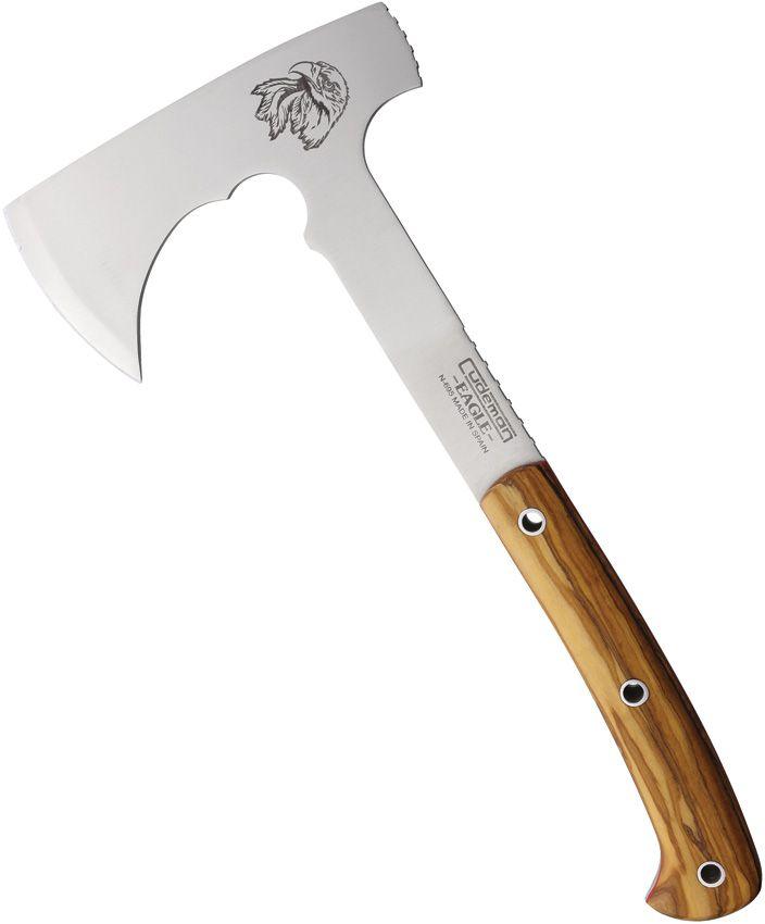 Cudeman Eagle Axe Olive Wood Satin Bohler N695 - Knives.mx