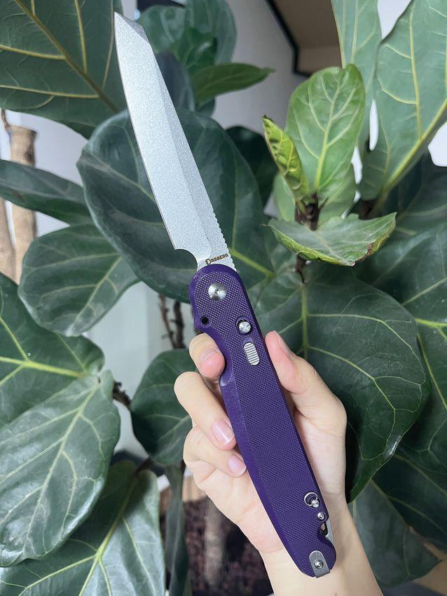 Daggerr Knives Anaconda Button Lock Purple G10 Stonewash VG-10 - Knives.mx