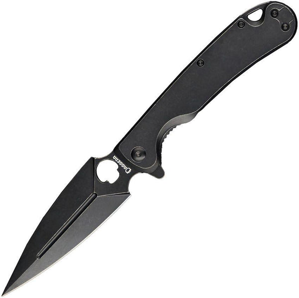 Daggerr Knives Arrow Framelock Blackout Stainless Handle Stonewash D2 - Knives.mx