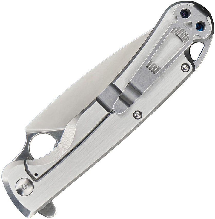 Daggerr Knives Arrow Framelock Brushed Stainless Handle Satin D2 - Knives.mx