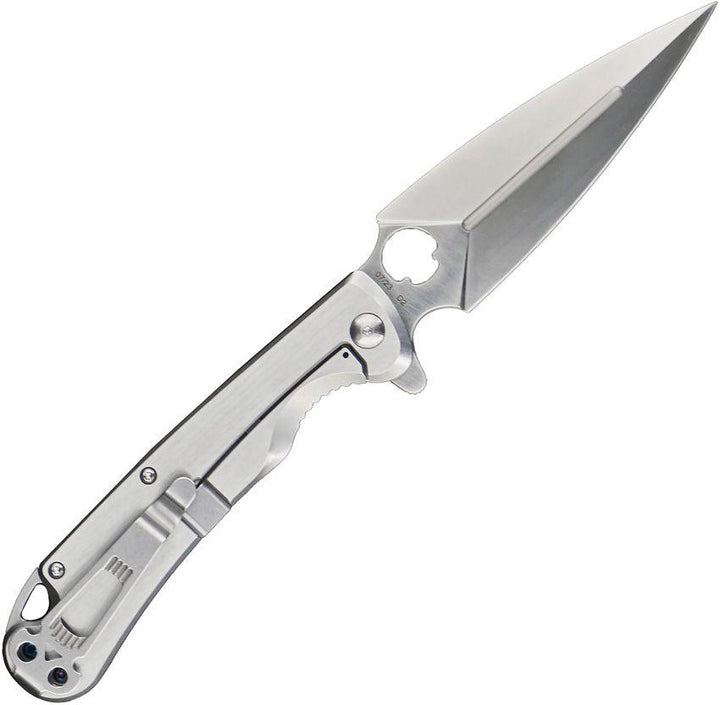 Daggerr Knives Arrow Framelock Brushed Stainless Handle Satin D2 - Knives.mx