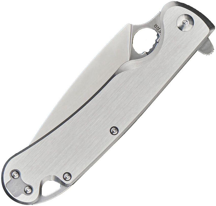 Daggerr Knives Arrow Framelock Brushed Stainless Handle Satin D2 - Knives.mx