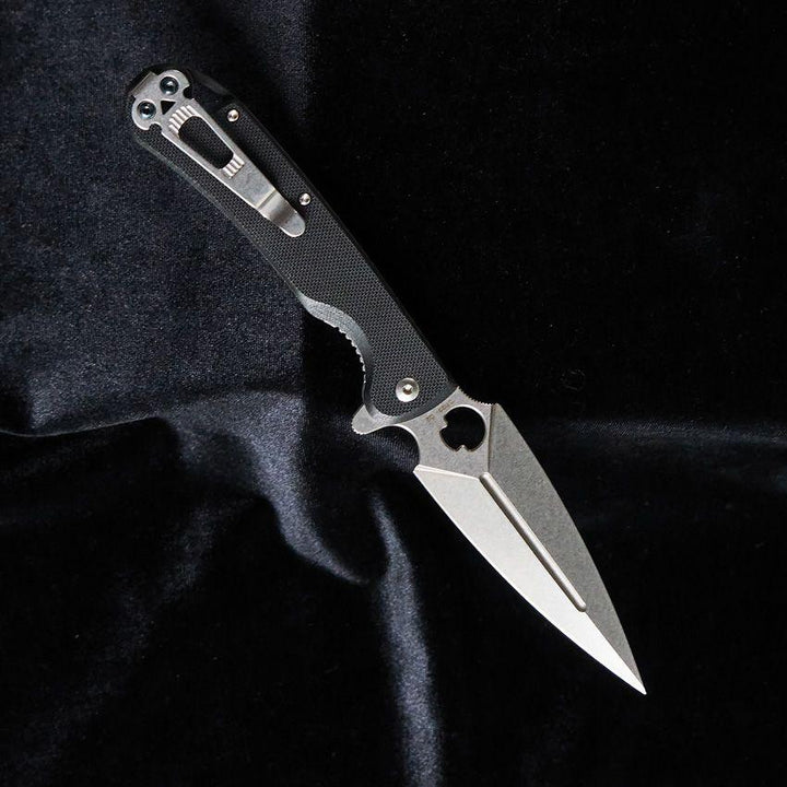 Daggerr Knives Arrow Linerlock Black G10 Stonewash D2 - Knives.mx