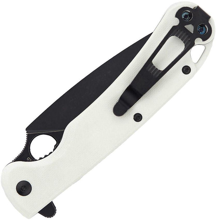 Daggerr Knives Arrow Linerlock White G10 Black Stonewash D2 - Knives.mx