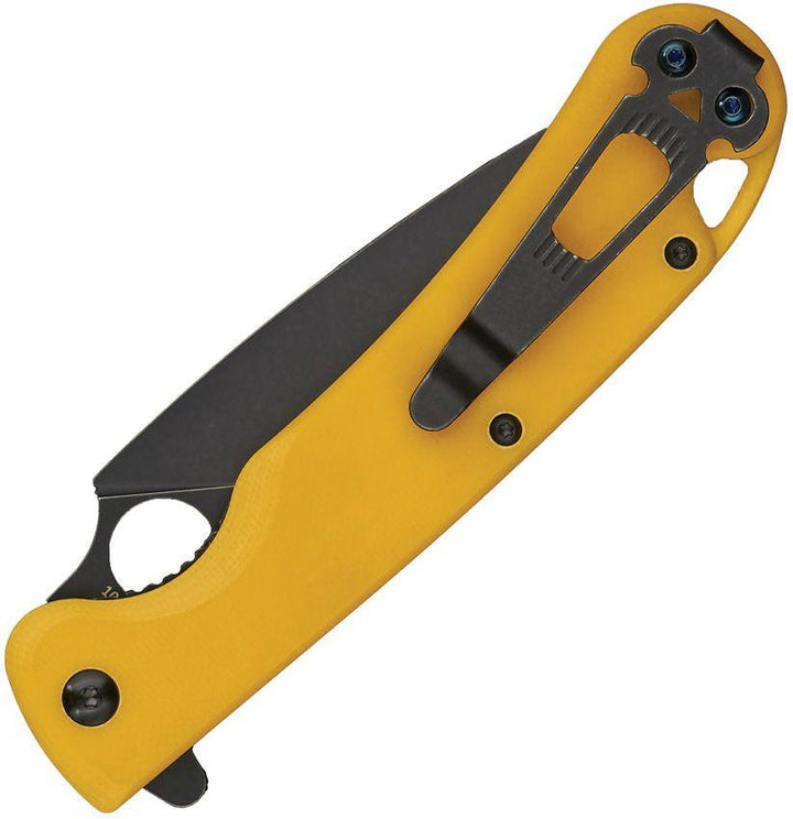 Daggerr Knives Arrow Linerlock Yellow G10 Black Stonewash D2 - Knives.mx