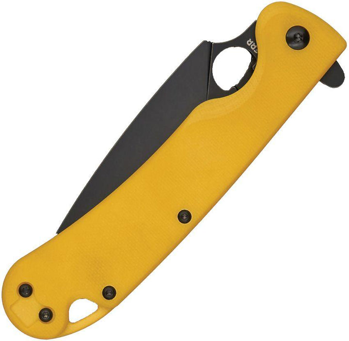 Daggerr Knives Arrow Linerlock Yellow G10 Black Stonewash D2 - Knives.mx