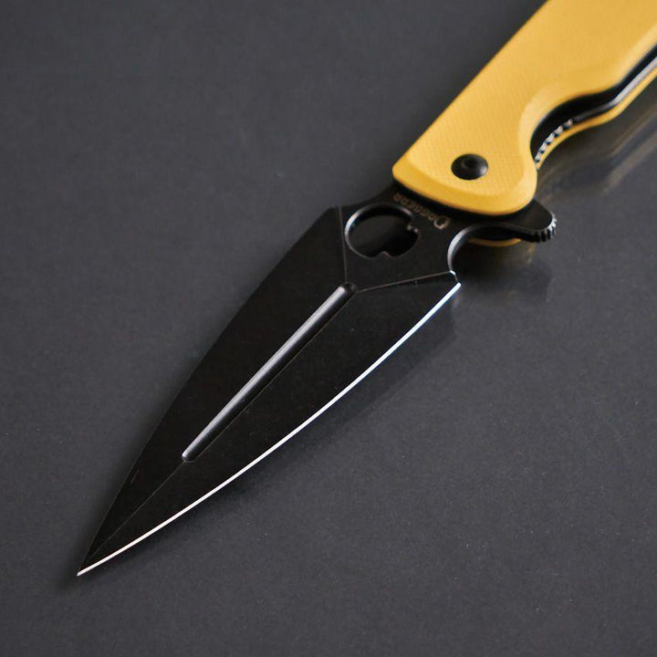 Daggerr Knives Arrow Linerlock Yellow G10 Black Stonewash D2 - Knives.mx
