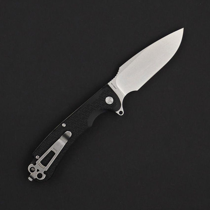 Daggerr Knives Fielder Linerlock Black Textured G10 Stonewash 8Cr14MoV - Knives.mx