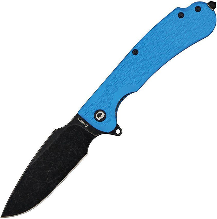 Daggerr Knives Fielder Linerlock Blue Textured FRN Black Stonewash 8Cr14MoV - Knives.mx