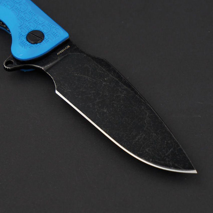 Daggerr Knives Fielder Linerlock Blue Textured FRN Black Stonewash 8Cr14MoV - Knives.mx
