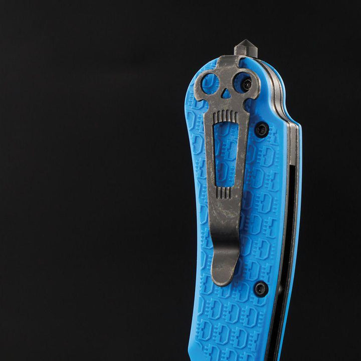 Daggerr Knives Fielder Linerlock Blue Textured FRN Black Stonewash 8Cr14MoV - Knives.mx