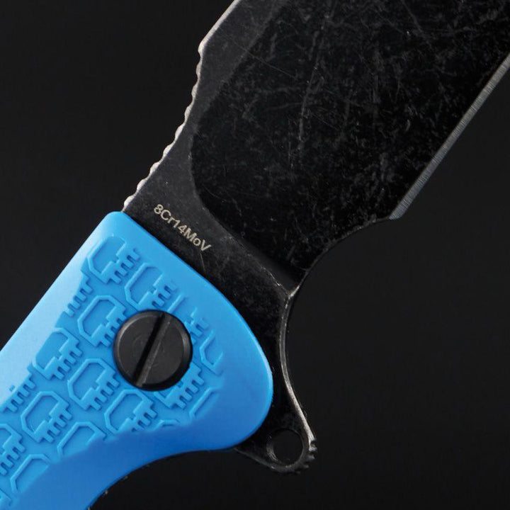 Daggerr Knives Fielder Linerlock Blue Textured FRN Black Stonewash 8Cr14MoV - Knives.mx