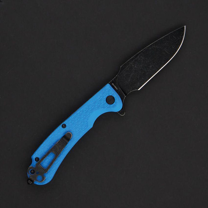 Daggerr Knives Fielder Linerlock Blue Textured FRN Black Stonewash 8Cr14MoV - Knives.mx