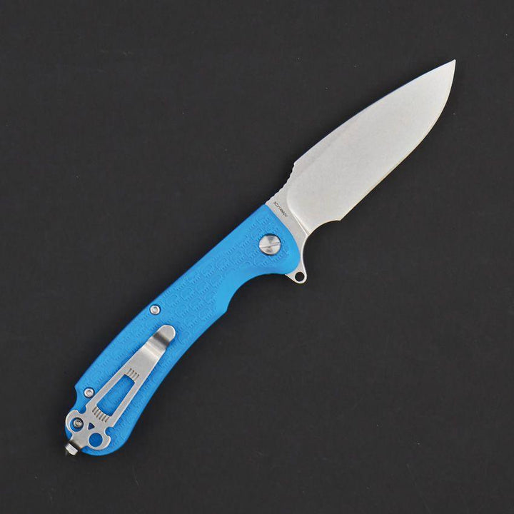 Daggerr Knives Fielder Linerlock Blue Textured G10 Stonewash 8Cr14MoV - Knives.mx