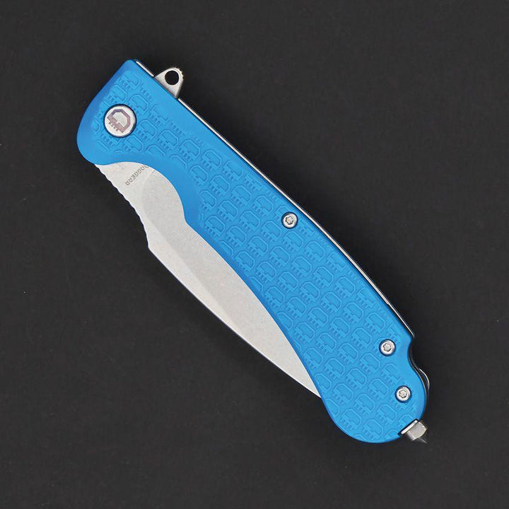 Daggerr Knives Fielder Linerlock Blue Textured G10 Stonewash 8Cr14MoV - Knives.mx